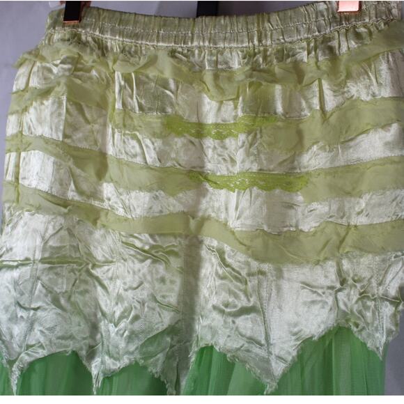 etc Vintage Fairy Skirt Long Yellow Green Blue Ombre Asymmetrical Hippie XL NWT - Picture 3 of 11